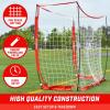 GoSports Elite Soccer Goals – 12 x 6 ft and 6 x 4 ft Portable Soccer Nets for Games or Practice – Includes 6 Cones, Carrying Case, and Ground Stakes(12 x 6 ft – Red)