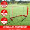 GoSports Elite Soccer Goals – 12 x 6 ft and 6 x 4 ft Portable Soccer Nets for Games or Practice – Includes 6 Cones, Carrying Case, and Ground Stakes(6 x 4 ft – Red)