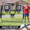 GoSports Football Throwing Net – 8 x 8 ft or 6 x 6 ft Nets – Choose Black or Red(6 x 6 ft Black)