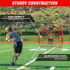GoSports Football Throwing Net – 8 x 8 ft or 6 x 6 ft Nets – Choose Black or Red(6 x 6 ft Red)