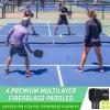 GoSports GS1 Pickleball Paddles – Single, 2 Pack, or 4 Pack – USAPA Approved Fiberglass Pickleball Paddles(4 Pack)