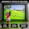 GoSports Golf Simulator Enclosure Nets – Choose 10 x 8 ft, 12 x 9 ft, or 14 x 8 ft – Complete Set with Frame and HD Impact Screen Kit(12 x 9 ft)