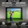 GoSports Golf Simulator Enclosure Nets – Choose 10 x 8 ft, 12 x 9 ft, or 14 x 8 ft – Complete Set with Frame and HD Impact Screen Kit(12 x 9 ft)
