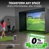 GoSports Golf Simulator Enclosure Nets – Choose 10 x 8 ft, 12 x 9 ft, or 14 x 8 ft – Complete Set with Frame and HD Impact Screen Kit(12 x 9 ft)