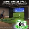 GoSports Golf Simulator Enclosure Nets – Choose 10 x 8 ft, 12 x 9 ft, or 14 x 8 ft – Complete Set with Frame and HD Impact Screen Kit(14 x 8 ft)