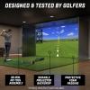 GoSports Golf Simulator Enclosure Nets – Choose 10 x 8 ft, 12 x 9 ft, or 14 x 8 ft – Complete Set with Frame and HD Impact Screen Kit(14 x 8 ft)