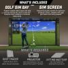 GoSports Golf Simulator Enclosure Nets – Choose 10 x 8 ft, 12 x 9 ft, or 14 x 8 ft – Complete Set with Frame and HD Impact Screen Kit(14 x 8 ft)