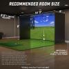 GoSports Golf Simulator Enclosure Nets – Choose 10 x 8 ft, 12 x 9 ft, or 14 x 8 ft – Complete Set with Frame and HD Impact Screen Kit(14 x 8 ft)
