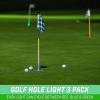 GoSports Light Up Golf Hole Lights 3 Pack – Great for Low Light Golf Play, Putting Practice, Chipping Practice and More