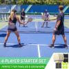 GoSports Pickleball Sets – Classic, Retro, Steel Blue, or Yellow – Includes 4 Paddles, 4 Regulation Pickleballs and Carry Case(Classic)