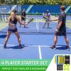 GoSports Pickleball Sets – Classic, Retro, Steel Blue, or Yellow – Includes 4 Paddles, 4 Regulation Pickleballs and Carry Case(Retro)