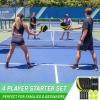 GoSports Pickleball Sets – Classic, Retro, Steel Blue, or Yellow – Includes 4 Paddles, 4 Regulation Pickleballs and Carry Case(Yellow)