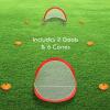 GoSports Portable Pop-Up Soccer Goals for Backyard – Kids & Adults – Set of Two Nets with Agility Training Cones and Carrying Case(Red)