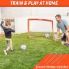 GoSports Portable Soccer Goals for Kids – 13 Color Options – Choose 4 x 3 ft or 6 x 4 ft – Team Tone Pop Up Nets for Backyard(Red)