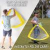 GoSports Portable Soccer Goals for Kids – 13 Color Options – Choose 4 x 3 ft or 6 x 4 ft – Team Tone Pop Up Nets for Backyard(Yellow)