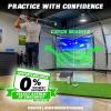 GoSports Range Cage 10 x 8 ft Golf Practice Hitting Net – Choose Between Printed Graphics Impact Screen, Blank Simulator Screen, or Classic Net(Blank Simulator Screen)