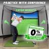 GoSports Range Cage 10 x 8 ft Golf Practice Hitting Net – Choose Between Printed Graphics Impact Screen, Blank Simulator Screen, or Classic Net(Printed Graphics)