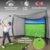 GoSports Range Cage 10 x 8 ft Golf Practice Hitting Net – Choose Between Printed Graphics Impact Screen, Blank Simulator Screen, or Classic Net(Printed Graphics)