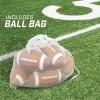 GoSports Rubber Footballs – 6 Pack of Youth Size Balls with Pump & Carrying Bag(Regulation)