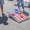GoSports Tailgate Size 3 x 2 ft Cornhole Sets – Choose LED or Standard – Portable Set Includes 8 Bean Bags & Game Rules(Rustic American Flag Edition)