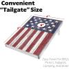 GoSports Tailgate Size 3 x 2 ft Cornhole Sets – Choose LED or Standard – Portable Set Includes 8 Bean Bags & Game Rules(Rustic American Flag Edition)