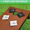 GoSports Wedding Theme Cornhole Bag Set – Includes 4 Black Mr Bags and 4 White Mrs Bags(One Size)