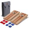 GoSports 2 ft x 1 ft Backpack Cornhole Game Set, Includes 2 Premium Wood Travel Size Boards and 8 Mini Stick and Slide Bean Bags