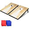 GoSports 3 x 2 ft Cornhole Board Set – Portable Outdoor Toss Game for Adults & Family – Includes Set of 8 Bean Bags with Built-in Storage – Choose Your Style(Bright Rustic)