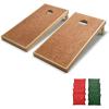 GoSports 4 ft x 2 ft Commercial Grade Cornhole Boards Set – Natural Wood Cornhole Boards, Choose From Different Bean Bag Color Combinations(Red & Dark Green)
