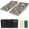 GoSports 4 x 2 ft All Weather Cornhole Boards – Rustic, Reed Camo, Woodland Camo, or Wood – 2 Regulation Size ToughToss Boards, 8 Bean Bags, and Carry Case(Woodland Camo)