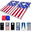 GoSports 4 x 2 ft Aluminum Cornhole Game Sets – Choose LED Lights or Standard – Set Includes 2 Foldable Regulation Size Boards, 8 Bean Bags, & Rules(America)