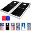 GoSports 4 x 2 ft Aluminum Cornhole Game Sets – Choose LED Lights or Standard – Set Includes 2 Foldable Regulation Size Boards, 8 Bean Bags, & Rules(Black Edition)