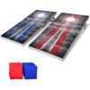 GoSports 4 x 2 ft Aluminum Cornhole Game Sets – Choose LED Lights or Standard – Set Includes 2 Foldable Regulation Size Boards, 8 Bean Bags, & Rules(LED Rustic)