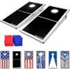 GoSports 4 x 2 ft Aluminum Cornhole Game Sets – Choose LED Lights or Standard – Set Includes 2 Foldable Regulation Size Boards, 8 Bean Bags, & Rules(LED Black Edition)
