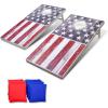 GoSports 4 x 2 ft Aluminum Cornhole Game Sets – Choose LED Lights or Standard – Set Includes 2 Foldable Regulation Size Boards, 8 Bean Bags, & Rules(LED America)