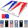 GoSports 4 x 2 ft Aluminum Cornhole Game Sets – Choose LED Lights or Standard – Set Includes 2 Foldable Regulation Size Boards, 8 Bean Bags, & Rules(Red & Blue Edition)