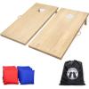 GoSports 4 x 2 ft Classic Wooden Cornhole Board Set – Portable Bean Bag Toss Game for Adults & Family – Includes Set of 8 Bean Bags with Tote Bag