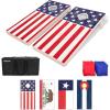GoSports 4 x 2 ft Flag Series Wood Cornhole Sets – American Flag or State Flags – Includes 2 Regulation Size Boards, 8 Bean Bags, Carrying Case and Rules(American Flag)