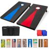 GoSports 4 x 2 ft Regulation Size Wood Cornhole Boards – 10 Vintage Wood Designs (Choose Your Style)(Dark)