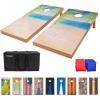 GoSports 4 x 2 ft Regulation Size Wood Cornhole Boards – 10 Vintage Wood Designs (Choose Your Style)(Tropical Beach)