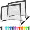 GoSports 4 x 3 ft Portable Soccer Goals for Kids – 13 Colors – Set of 2 Team Tone Pop Up Nets for Backyard(Black)
