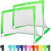 GoSports 4 x 3 ft Portable Soccer Goals for Kids – 13 Colors – Set of 2 Team Tone Pop Up Nets for Backyard(Bright Green)
