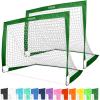 GoSports 4 x 3 ft Portable Soccer Goals for Kids – 13 Colors – Set of 2 Team Tone Pop Up Nets for Backyard(Dark Green)
