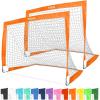 GoSports 4 x 3 ft Portable Soccer Goals for Kids – 13 Colors – Set of 2 Team Tone Pop Up Nets for Backyard(Orange)