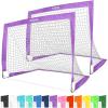 GoSports 4 x 3 ft Portable Soccer Goals for Kids – 13 Colors – Set of 2 Team Tone Pop Up Nets for Backyard(Purple)
