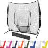 GoSports 7 x 7 ft Baseball & Softball Nets – Available in Team Colors – Batting & Pitching Net with Strike Zone(Black)