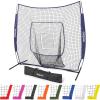 GoSports 7 x 7 ft Baseball & Softball Nets – Available in Team Colors – Batting & Pitching Net with Strike Zone(Navy)