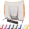 GoSports 7 x 7 ft Baseball & Softball Nets – Available in Team Colors – Batting & Pitching Net with Strike Zone(Orange)