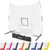 GoSports 7 x 7 ft Baseball & Softball Nets – Available in Team Colors – Batting & Pitching Net with Strike Zone(White)