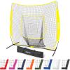 GoSports 7 x 7 ft Baseball & Softball Nets – Available in Team Colors – Batting & Pitching Net with Strike Zone(Yellow)